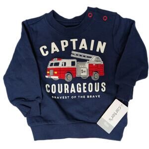 Carters 9 mon Captain Courageous boy baby fire truck engine fireman sweatshirt